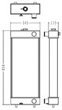 Radiator for the Komatsu WA250-6 Wheel Loader