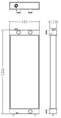 Radiator for the Komatsu PC600-8E0 LC Excavator
